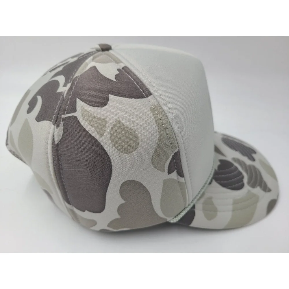 Vintage Michigan Big Game‎ Hunters Association Camo Rope Snapback Hat Cap Gray